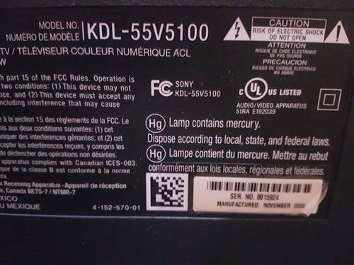 Imagen 3 de 4 de Televisor Sony 55 Para Repuesto