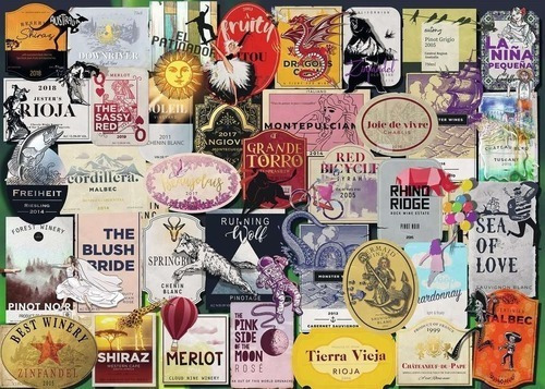 Imagen 2 de 6 de Puzzle Ravensburger 1000 Piezas Etiquetas De Vino La Plata