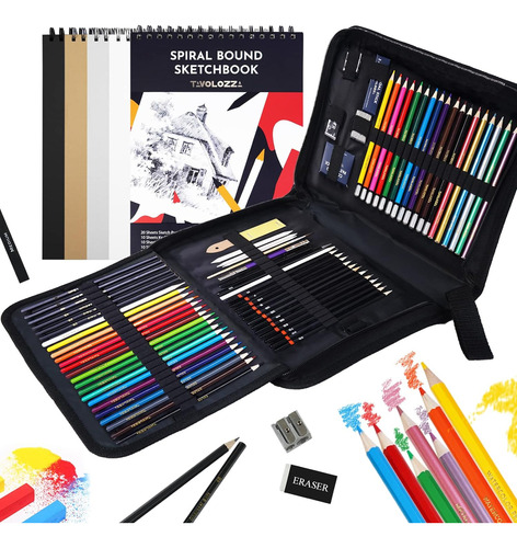 Kit De Dibujo Set Lápices Carbón Para Bocetos Artistas