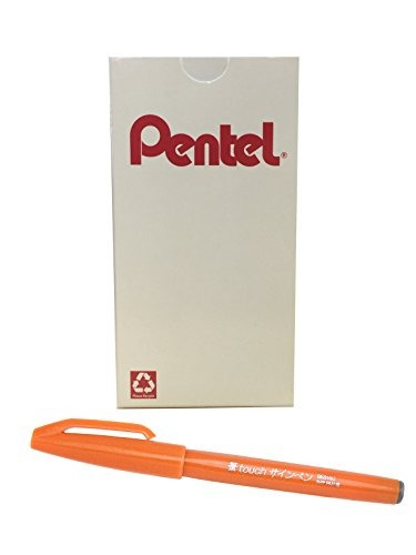 Pentel Arts Sign Pen Touch, Punta De Pincel De Fude, Tinta N