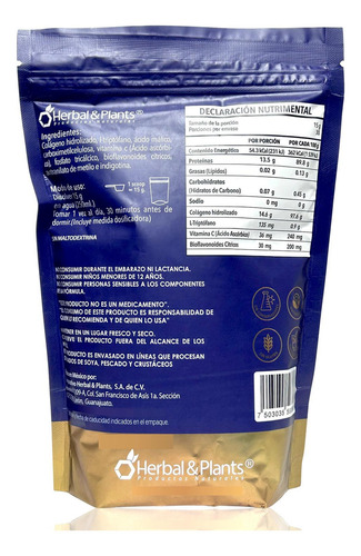Hpcolag Triptofano Colageno Hidrolizado Uva Herbal & Plants