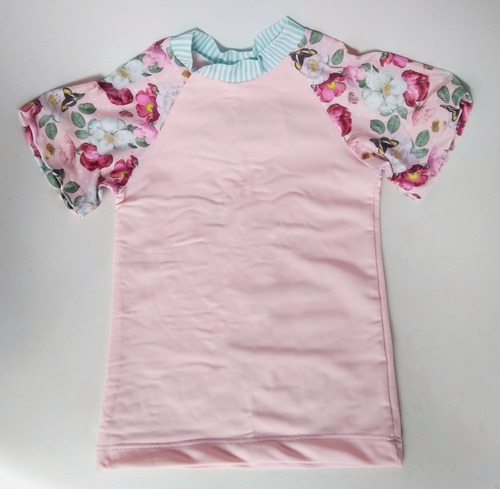 Imagen 5 de 8 de Remera Protección Uv + Bombacha Malla Traje Baño Bebe Nena
