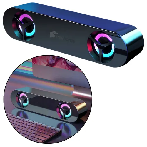 Caixa De Som Para Pc Notebook Computador Caixinha Gamer Led Poten...