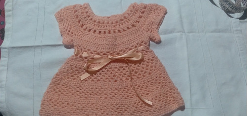 Vestido A Crochet  De Lana