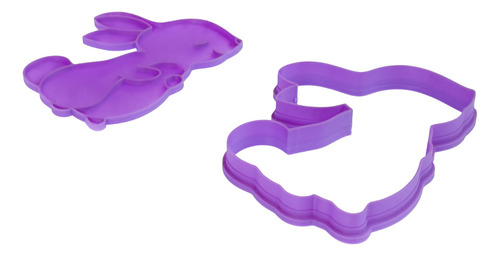 Cortador Galletas Conejito Perfil Conejo Plantilla Pascua Color Morado