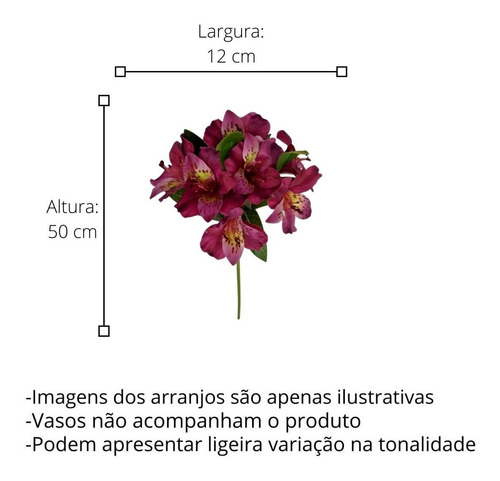 Kit 10 Galhos De Astromélia Artificial Ótimo Preço | Parcelamento sem juros