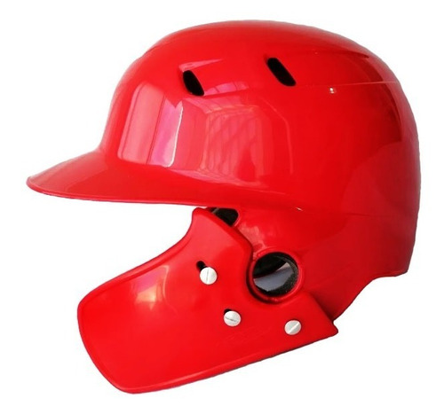 Casco Bateador Derecho Rojo Med Con Protector De Cara