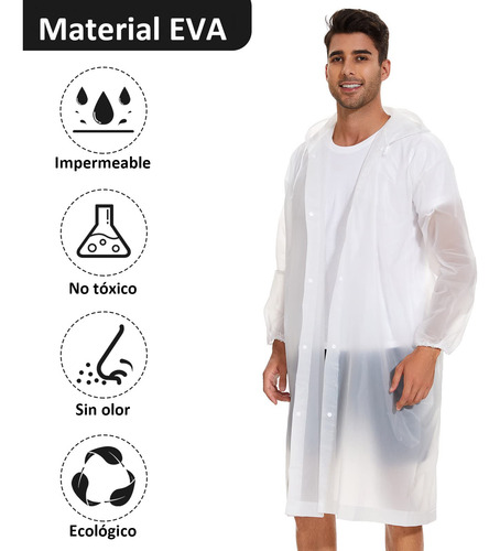 4 Pcs Capa Impermeable Portátil Poncho Rompevientos