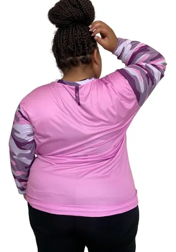 Blusa camuflada feminina plus size 2025