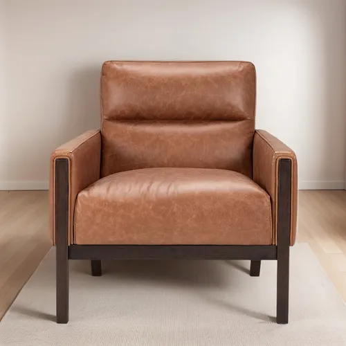 Poltrona Rosen Timber Cuero Camel