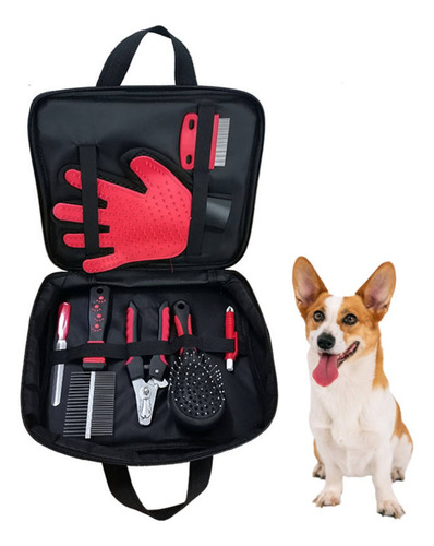 Cepillo Guantes Kit Limpieza Para Mascotas Perros Gatos 