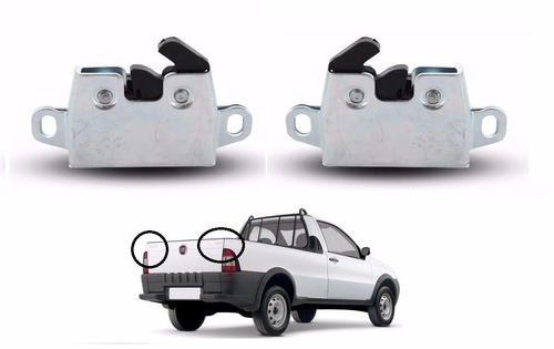 Imagem 1 de 3 de Par Fechadura Tampa Traseira Caçamba Fiat Strada 2004 Á 2012