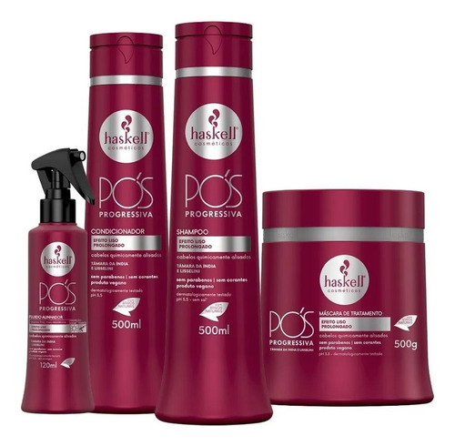 Kit Haskell Pós Progr Sham Cond Másc 500ml 4 Itens Completo