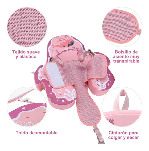 Flotador Bebe Non Inflable Salvavidas Con Toldo Playa Nataci