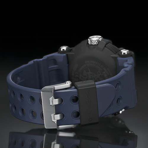Relógio G-shock Frogman Gwf-a1000-1a2 * Casio + Cor Da Correia Azul-marinho Cor Do Bisel Preto E Prata Cor Do Fundo Preto