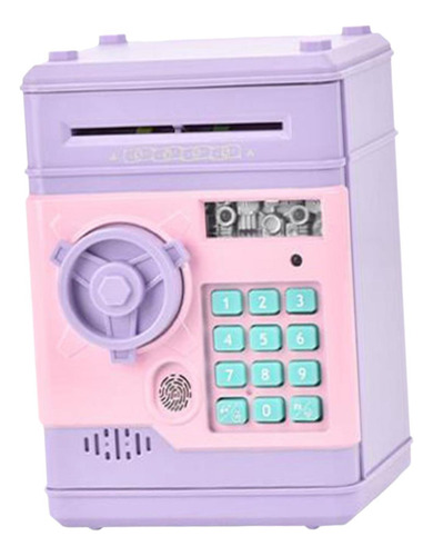 Hucha Para Niños, Banco De Dinero Con Código Rosa Morado