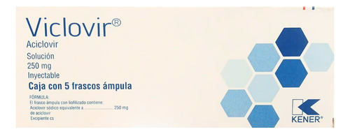 Aciclovir 250 Mg Solución 5 Frascos Ámpula Inyectables