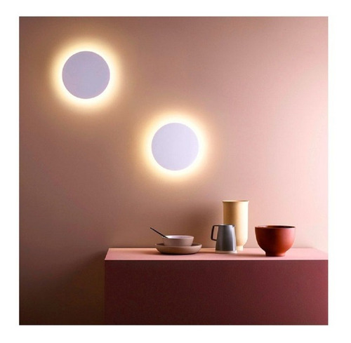 Aplique De Pared Led Circular 8w 20cm Moderno Deco Nubi Estructura Blanco (luz Cálida)