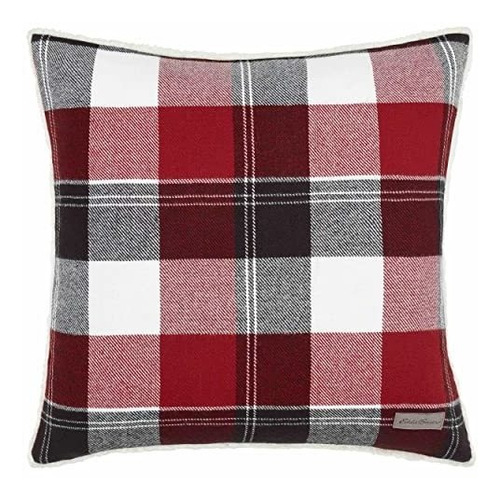 Eddie Bauer Lodge Plaid Throw Pillow, 20 X 20, Color Rojo