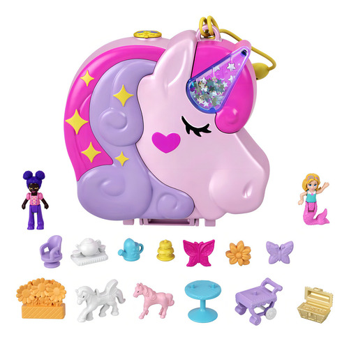 Fiesta de té con microunicornios Polly Pocket, Mattel