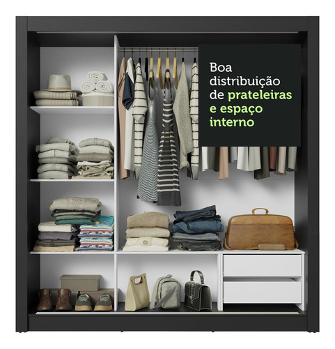 Ropero Closet Madesa 3 Puertas 01 Color Negro