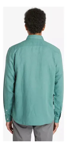 Camisa Timberland Lovell De Lino Y Algodón Turquesa