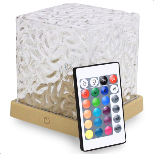 Luminária Noturna Sem Fio Cubo Waves Quarto Sala Decoração