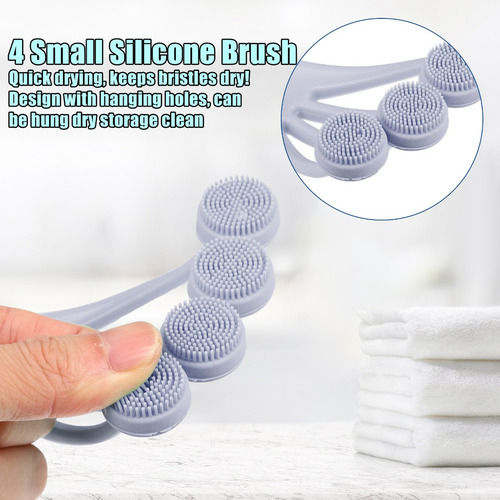 Cepillo De Baño Ducha Silicona Espalda Masaje 28x8.5x5.5cm