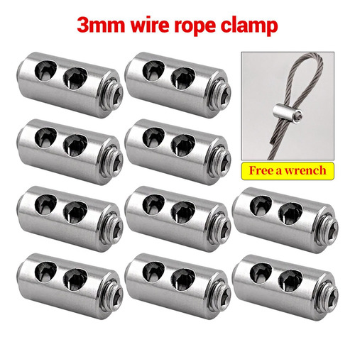 Juego De 10 Abrazaderas De Cable De Acero De 3 Mm Para Fijar