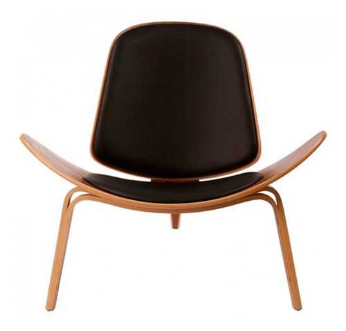 Sillón Shell Madera The Popular Design Color Negro Diseño De La Tela Big Ponme