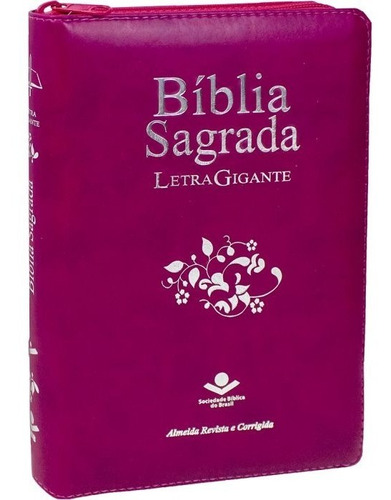 Bíblia Sagrada Com Letra Gigante Índice  E Zíper Arc - Uva