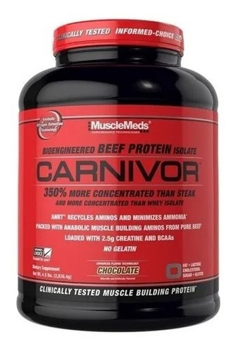 Proteina Carnivor Musclemeds 4 Lbs 56 Porciones Isolate