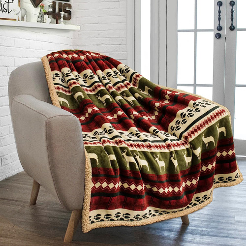 Manta Premium De Navidad Sherpa Fleece Throw | Decoraci...