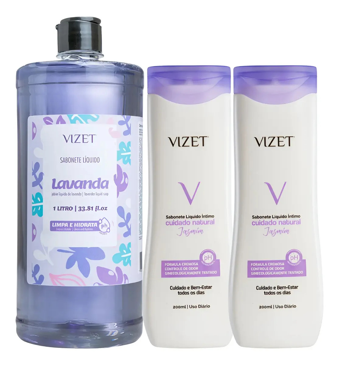 Kit Sabonete Íntimo Jasmim + Sabonete Líquido Vizet