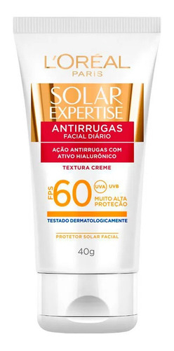 Protetor Solar Expertise Fps 60 Antirrugas Acido Hialurônico