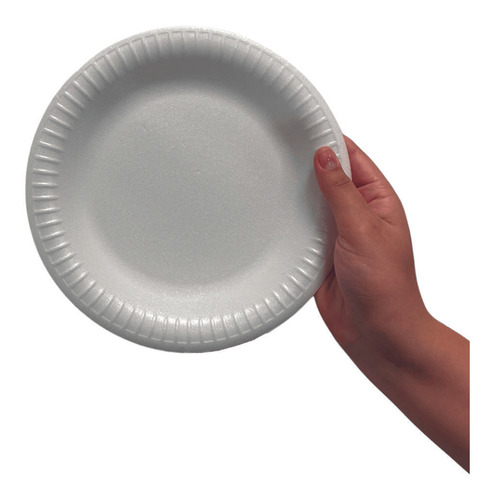 Plato de comida de poliestireno 23 cm C/60 Un. Fiesta desechable