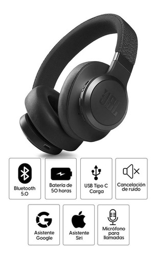 Audífonos Con Cancelación De Ruido Jbl Live 660nc Negro