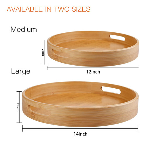 Organizador De Susan Lazy 14 Pulgadas, Bamboo Lazy Susan Par