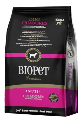 Alimento Biopet Premium Criadores Razas Pequeñas X 15kg