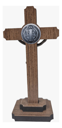 Crucifixo De Mesa 12- Cm Com A Medalha De São Bento