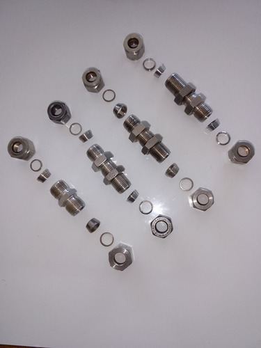 4 Uniones De Compresión Doble Anillos Tubo 3/8 0d Ss-316.
