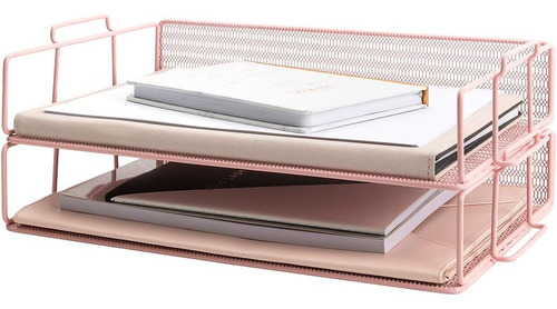 Blu Monaco Pink Organizador De Escritorio Juego De 2 Bandeja