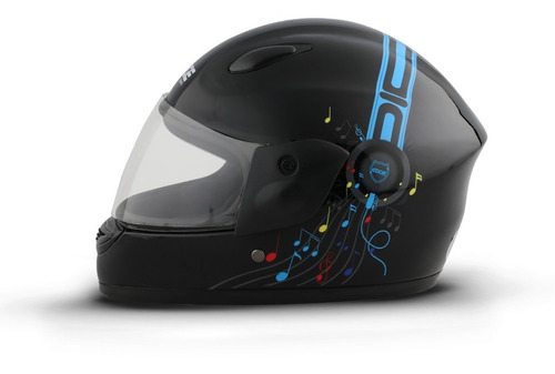 Casco Integral Para Niños Edge Color Negro Y Blanco Moto