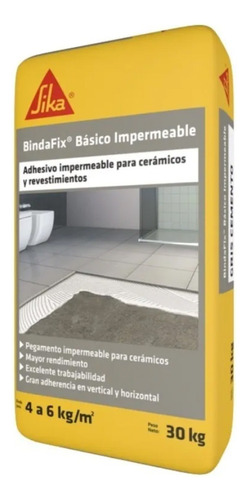 Pegamento Cerámicas Sika Bindafix Impermeable Bolsa 30kg 