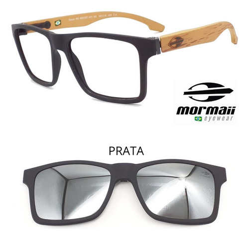Oculos Mormaii Swap Ng 6097 Afl +1 Clipon Cinza Polarizado