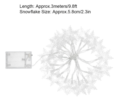Luces De Navidad Led Con Forma De Copo De Nieve De 3 Metros