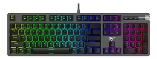 Teclado Gamer Havit Kb494l Mecânico Switch Blue Led Abnt2 Cor de teclado Preto Idioma Português Brasil