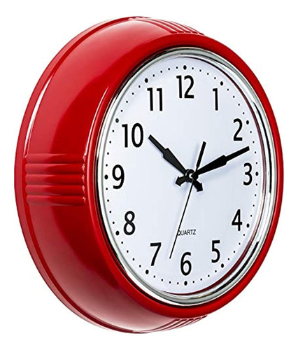 Relojes De Pared  Estilo Retro De 24cm Color Rojo