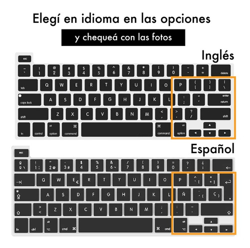 Imagen 2 de 9 de Protector Silicona Teclado - Compatible Macbook Pro 13 A2338