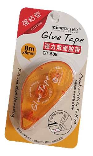 Adhesivo Pegamento En Cinta Glue Tape Strong Color naranjo